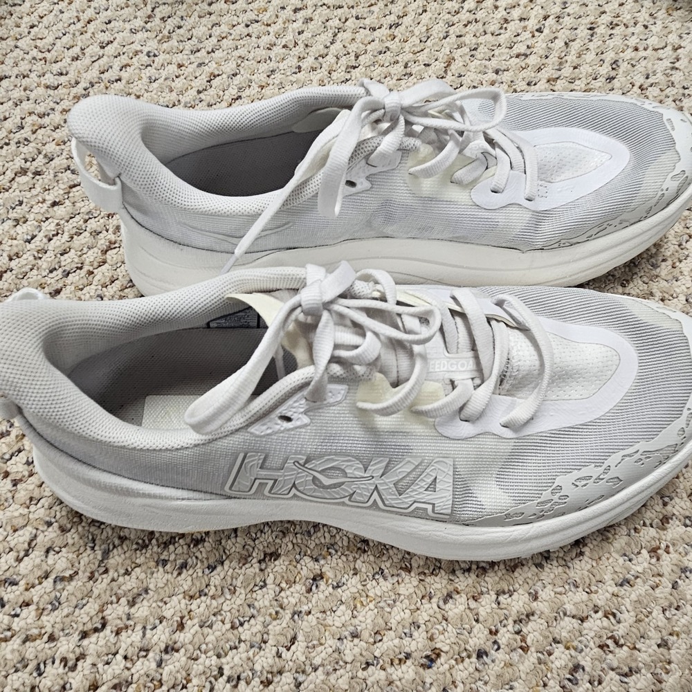 Hoka One One Speedgoat 6 White Women's‎ Size 8.5B Trail Running Athletic Sneaker